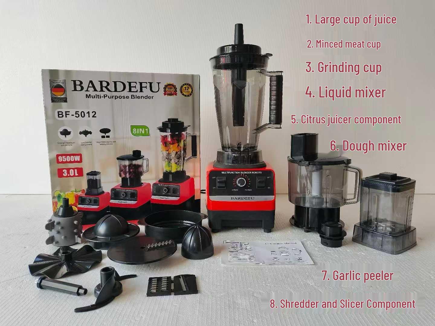 4L 8-in-1 Stainless Steel Blender &