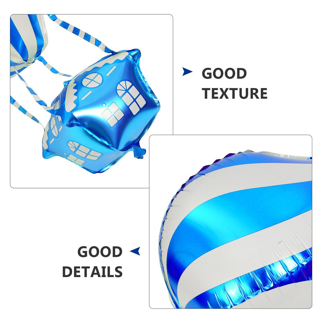 4Pcs Aluminum Film Balloon Hot Air Balloon Shape Bright Colors Standout Centerpiece for Party Wedding Holiday Events