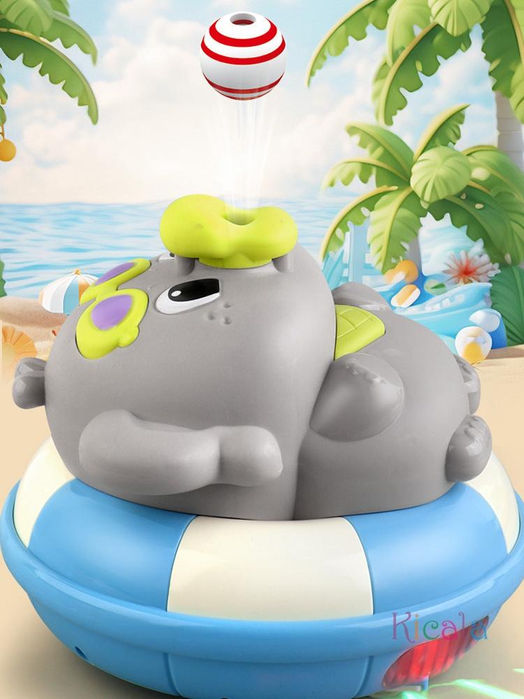 Electric Floating Ball for Kids Elephant Frog Blow Ball Auto Obstacle Avoidance Interactive Musical Toy with LED Light Gifts