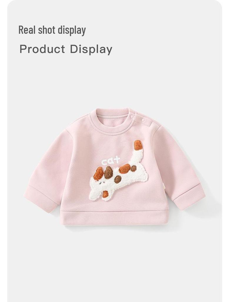 DUUDUU 2025 Koreanischer Herbst-Hoodie für Kinder mit Fleece-Futter