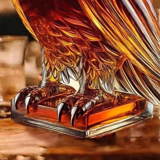 Karafka do wina Orzeł Szklana butelka na alkohol Orzeł Długoterminowe zachowanie smaku Elegancka ozdobna butelka Unikalny prezent dla mężczyzn Taty Męża