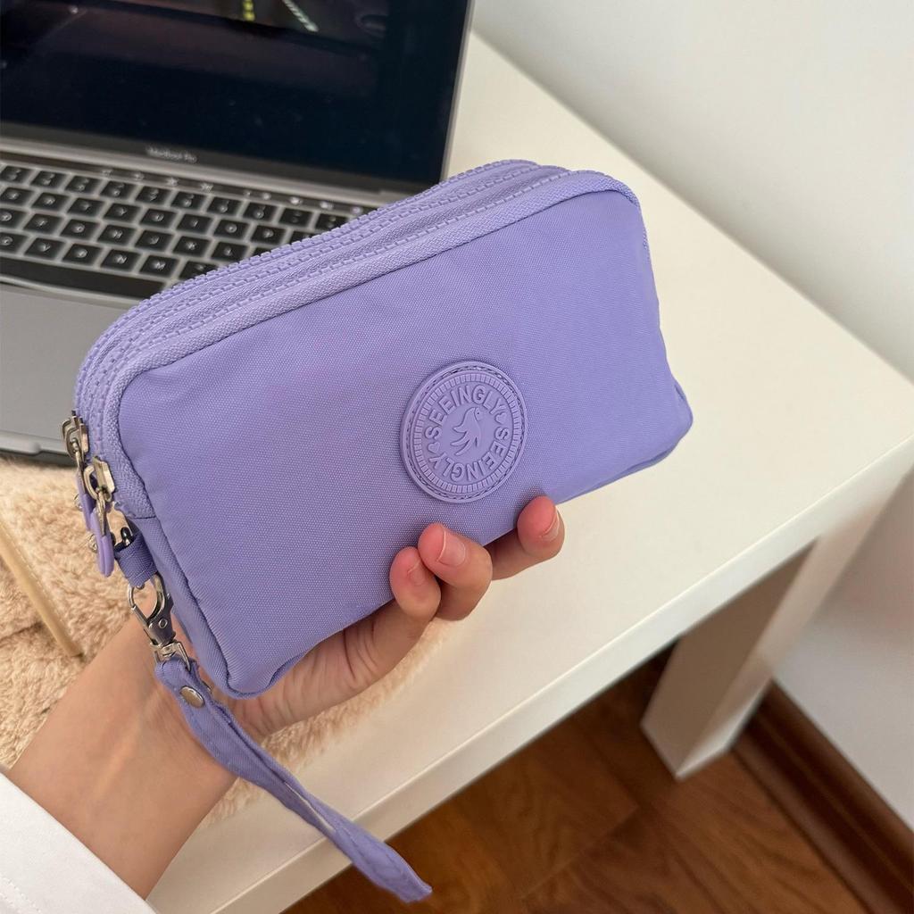 Miniplånbok för mynt i nylon för kvinnor: Bärbar Liten Plånbok, Korthållare, ID-Ficka, Förvaringshandväska