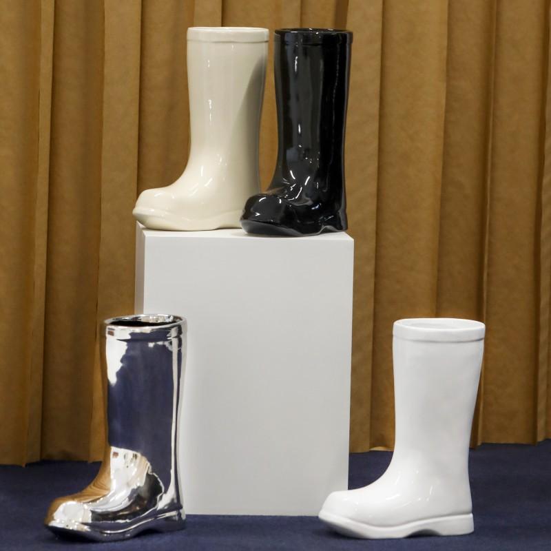 Creative Ceramic Vase Boots Shoe Flower Arrangement Hydroponics Accessories Flower Vase Porcelain Ornaments Home Decoration