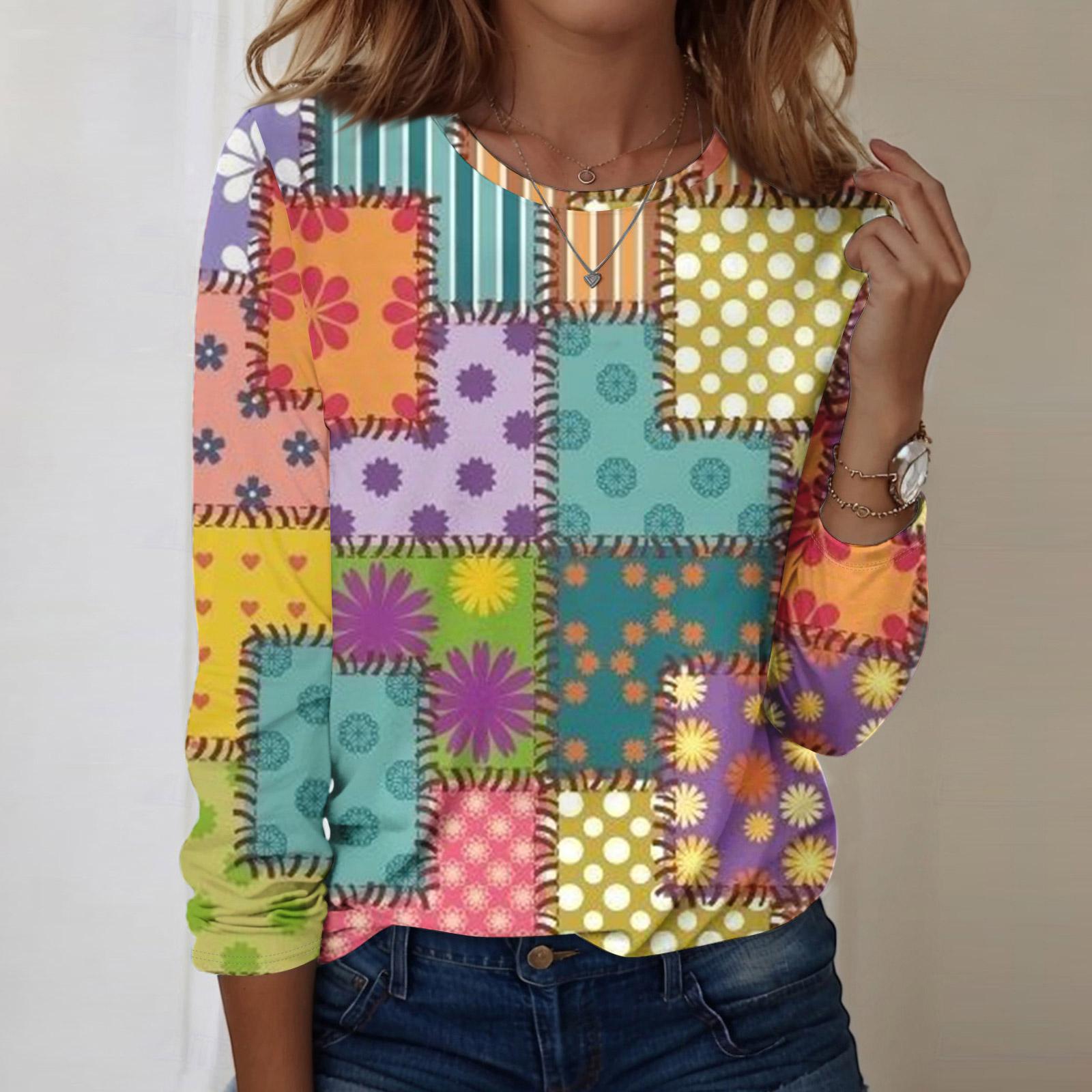 

Рубашки с длинным рукавом для женщин, милые футболки с графическим принтом, блузки, повседневные базовые топы больших размеров, пуловеры XXXXL