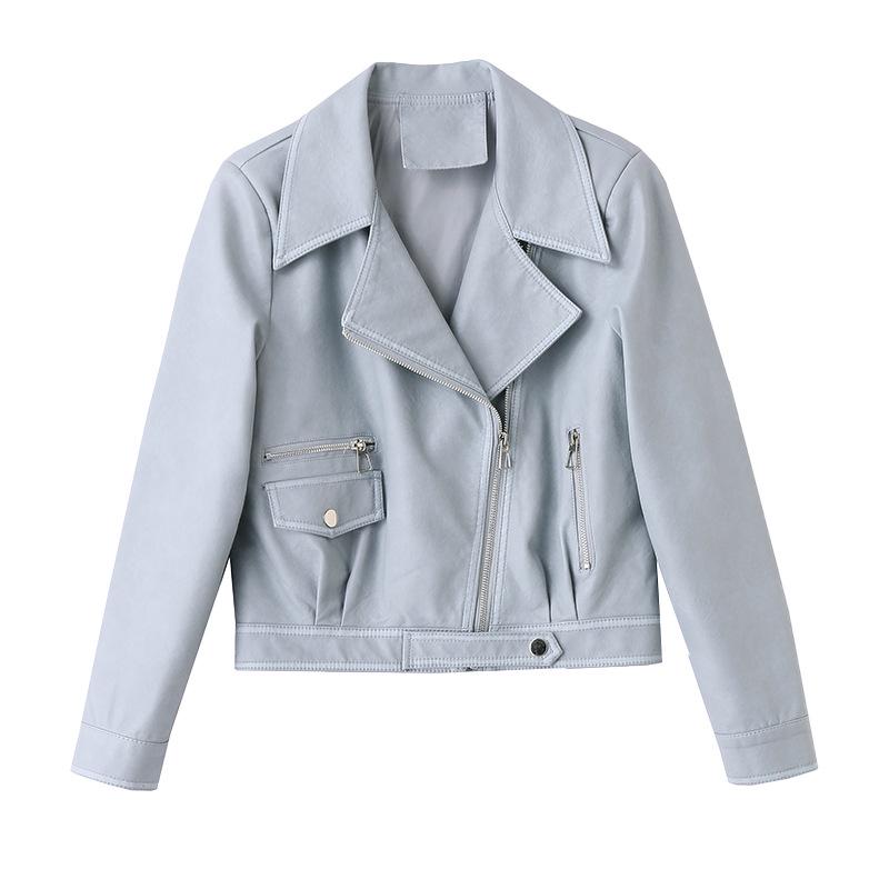 Spring 2025 Women's Slim Fit Korean Motorcycle Leather Jacket - Fashionable, Age-Reducing Casual Outerwear (ZH1176)