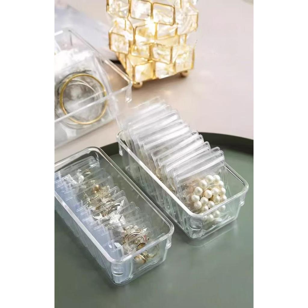 60Pcs Self-Sealing Clear Plastic Jewelry Bags, Waterproof Rust-Proof Zipper Pouches for Travel and Organizing