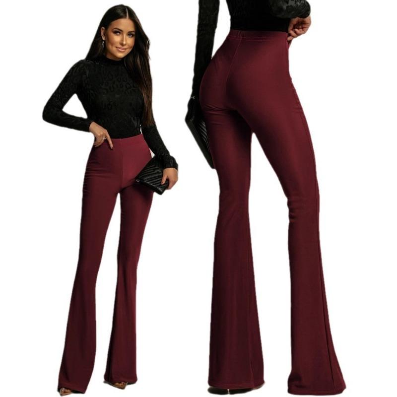 Women's Autumn and Winter Models High-waisted Solid Colour Fashion Casual Wide-leg Loose Trousers