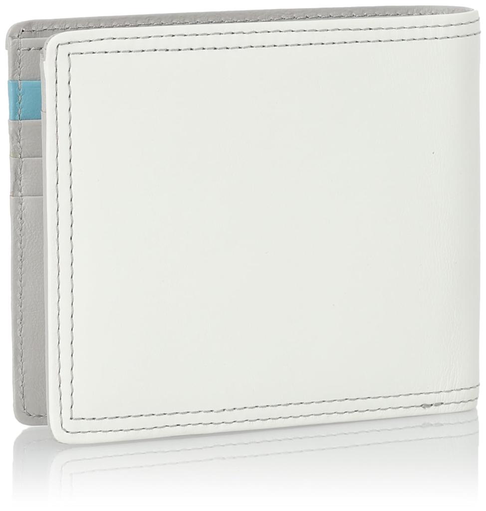 VITA Italian Chrome-Free Leather Cowhide Bifold Coin Purse with Box, White, 490-50900