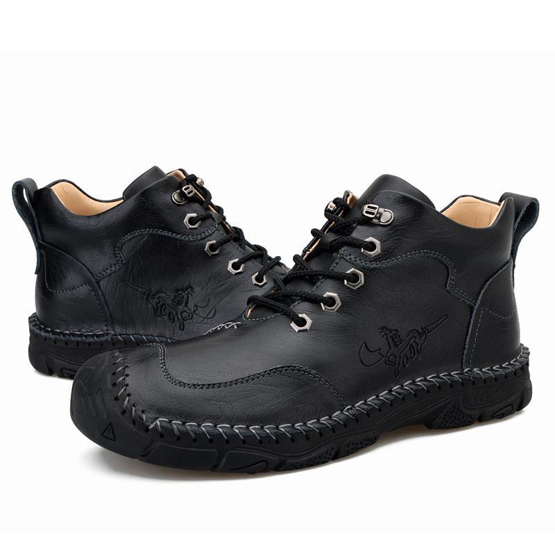 Мужская повседневная обувь в стиле ретро, большие размеры, повседневные спортивные сандалии ручной работы из натуральной кожи 38 чёрный