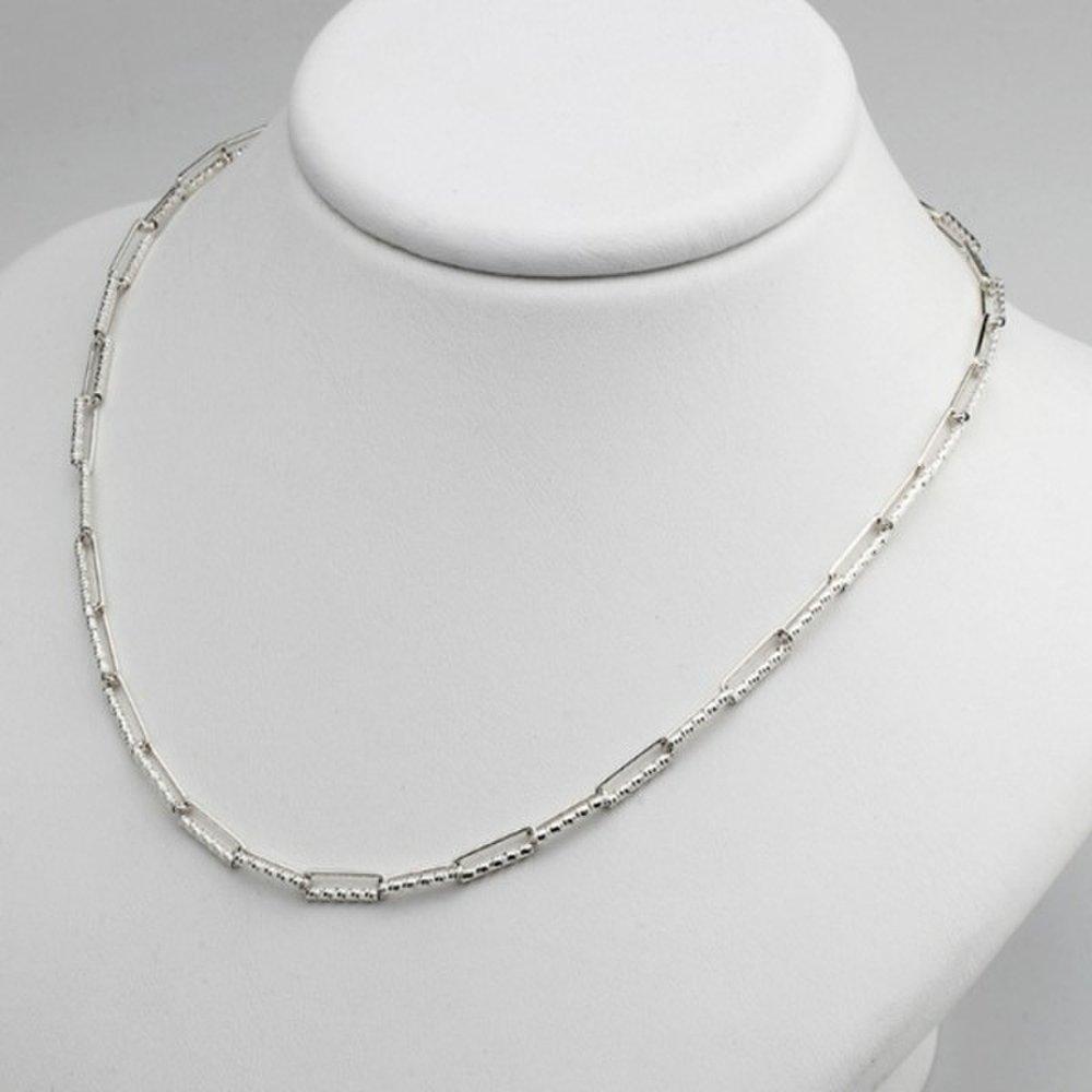 [Aslit] Full 925 Silver Half-Cut Clip Chain Necklace