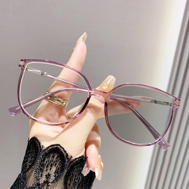 

Модные очки для близорукости с фотохромными линзами, меняющими цвет, с бисерной отделкой по краю, блокирующие синий свет, для женщин 2973 -0.75