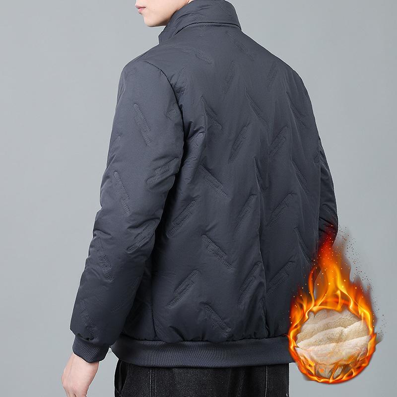 Lamb Wool Thickened Men's Cotton-padded Clothes Autumn and Winter Large Size Middle-aged Windproof Warm Cotton-padded Clothes Men's Casual Jacket