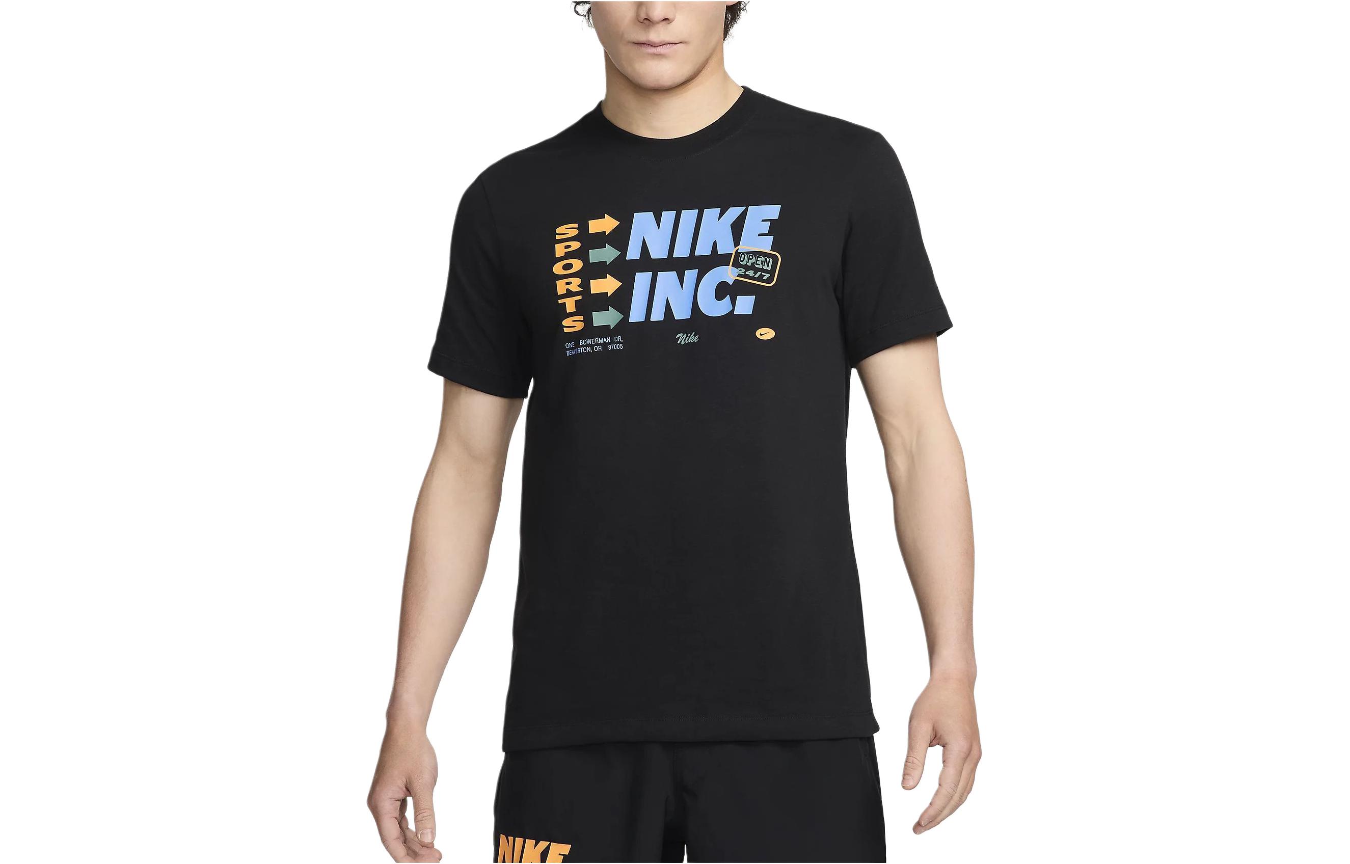 

Nike T Shirts Men s Black Crew Neck Moderate Straight Fit FV8361-010 XL