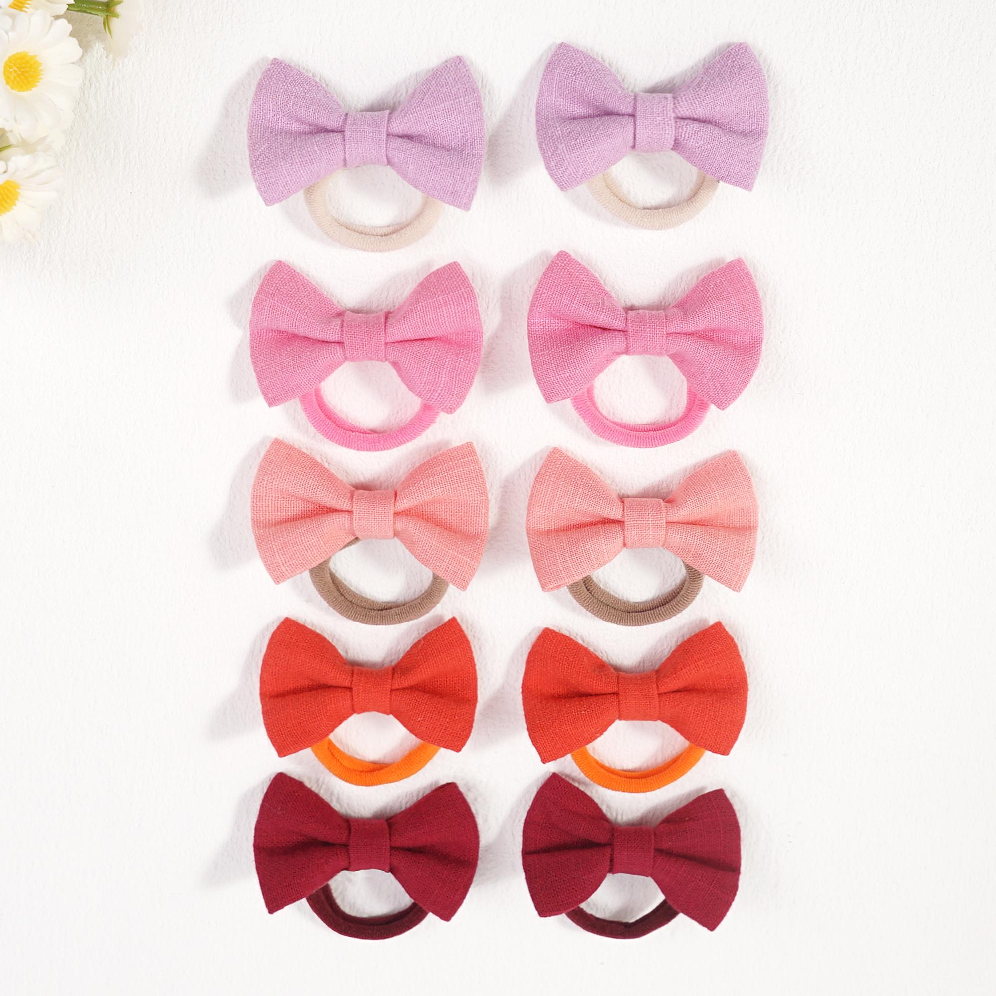 

10 шт. 2 Бутиковые Маленькие Эластичные Резинки для Волос для Девочек, Банты для Волос, Нескользящие Принцессины Резинки для Волос для Маленьких Девочек, Детские Аксессуары для Волос
