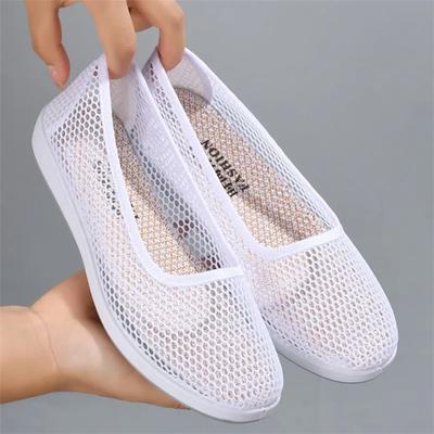 Sommer Netz Damen Flache Schuhe Atmungsaktiv Damen Sneaker Modische Sneaker Damen Weich Bequem Slip-on Loafer Schuhe