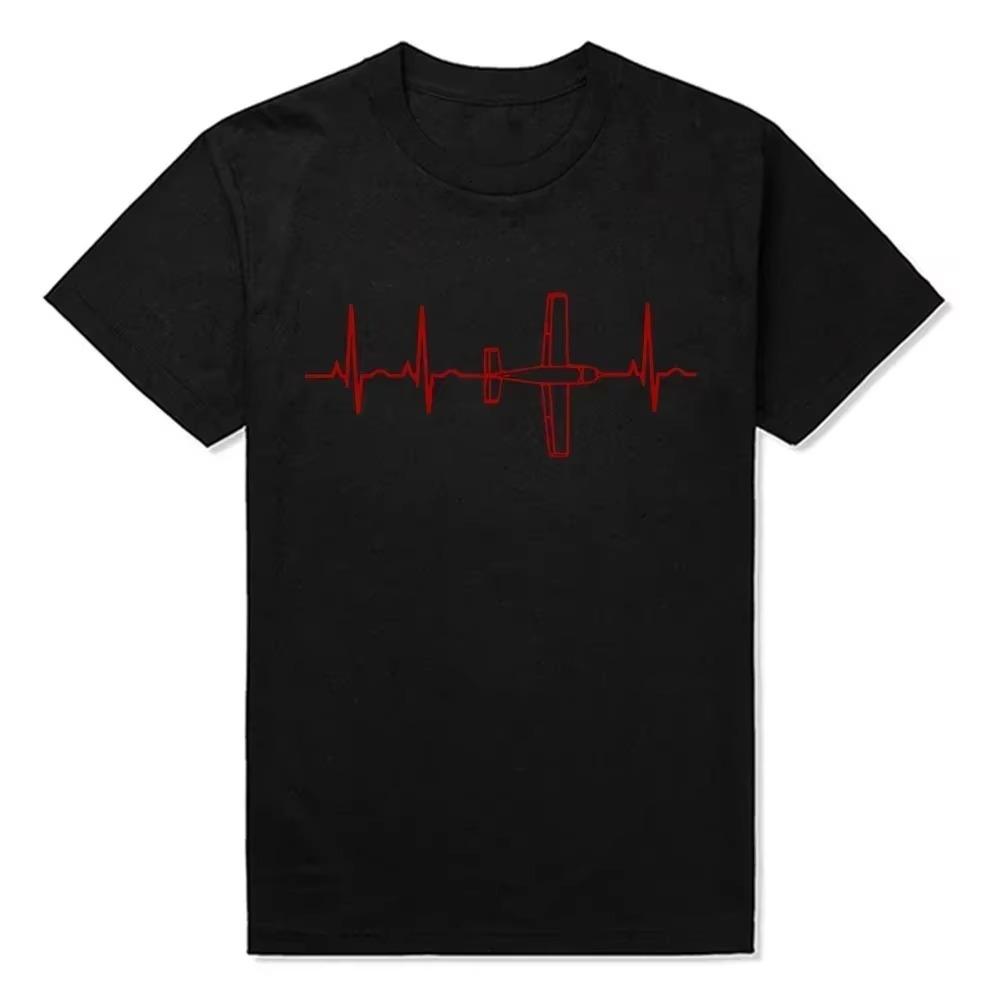 NG Airplane Shirt Heartbeat T-Shirt Flying Gift Tee Funny Tee Shirts Newest Fashion Tops Summer Cool T-Shirt