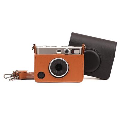 PU Leather Camera Case for Mini for Polaroid Mini EVO Hybrid for Instant Film Detachable with Shoulder Strap EVO, Camera, Design, (BROWN)