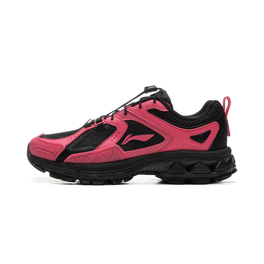 New LiNing Support 2.0 Trail V2 Anti Slip Wear Resistant Low Top Sprint Running Shoes Women's Black Pink ARXU024-1