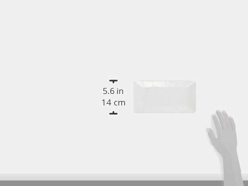 Nishikai Pottery Hasami Ware Hafuri Rectangular Plates, Pair, Peach and White, 25cm, 52860