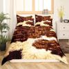 Brown Cowhide Pattern Duvet Cover Set Cow Print Bedding Set Farmhouse Animal Fur Hair Polyester Comforter Cover With Pillowcase
