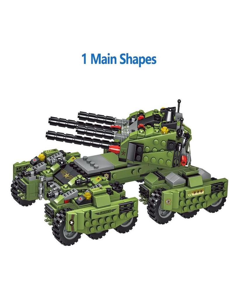 Domibro Military Building Blocks WW2 Tank Army Cihly Hračky pro kluky narozeninový dárek