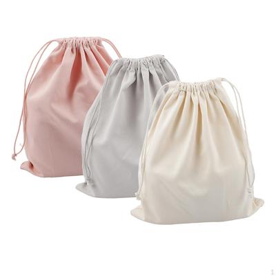 3 Canvas Drawstring Storage Bag Shoes Laundry Organizer Pouch Portable