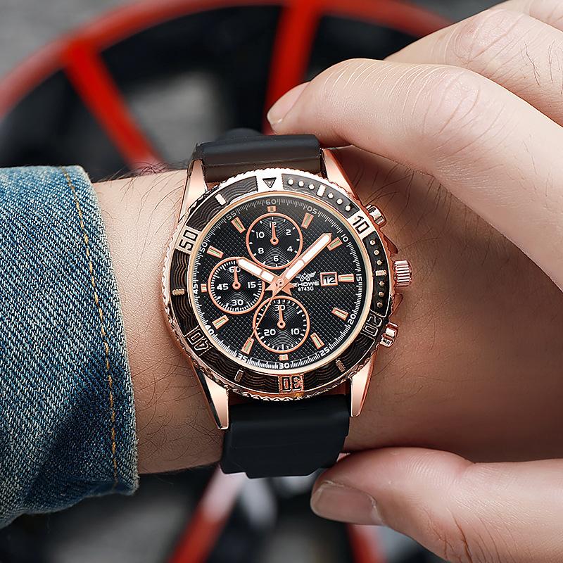 Non-Waterproof Men S Quartz Watch Casual Sports Watch Watch Silicone Tape Student Watch