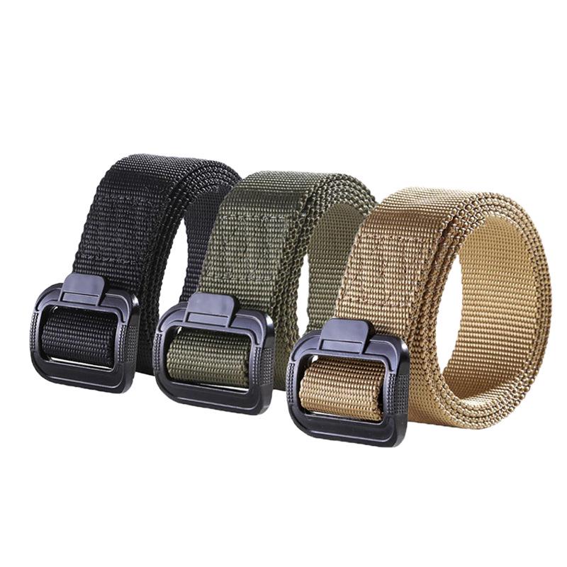 Men's Tactical Nylon Belt with Quick Release Buckle | Multifunctional Canvas & Leather Workwear Belt