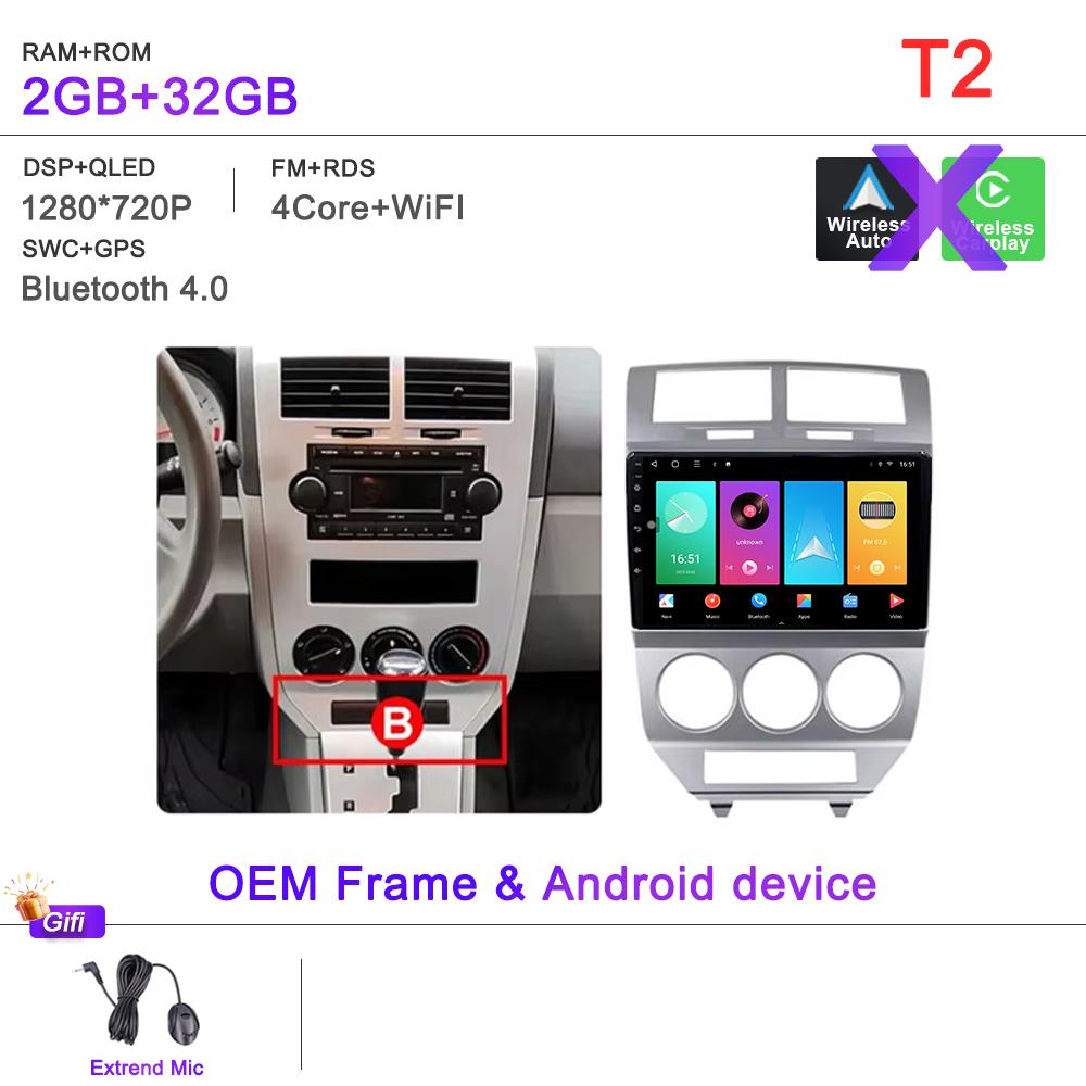 Android 16 Radio For Dodge Caliber Jeep Compass 1 MK Patriot 2006 - 2010 Multimedia Player Stereo Head Unit GPS Navigation HDR