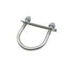 1Pcs New Galvanized Q235 Carbon Steel M8 Round Tube Clamp With Baffle Screws Round Bolt Right Angle U-bolt for Round Tube