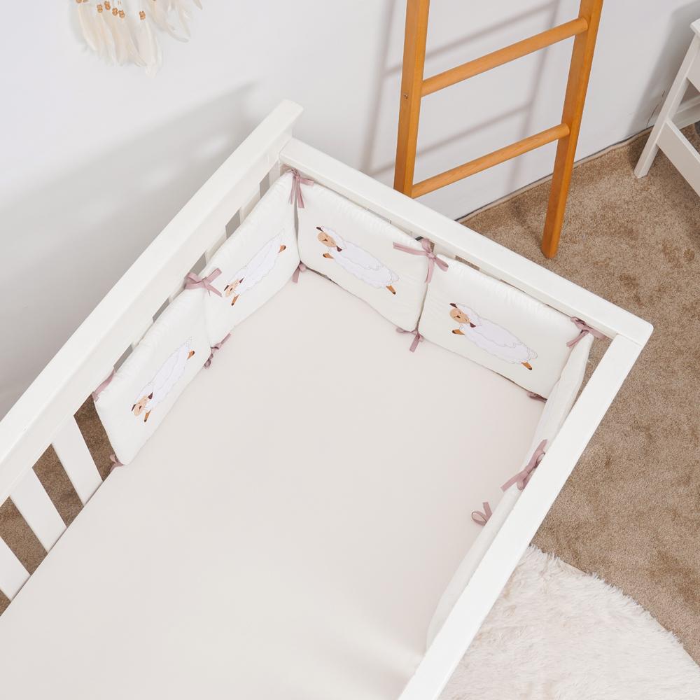 Set Piumone 6 Pezzi 100% Cotone per Lettini da Bambino Traspirante Stampa Animali Paracolpi con Imbottitura in Seta Tessuto Intrecciato