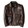 New Retro M65 Hunting Jacket Mens Genuine Leather Vintage Workwear Coat Distressed Collar137
