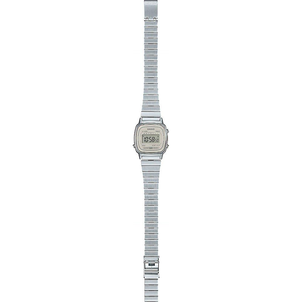 Casio Digital Quartz Watch with Stainless Steel Strap Bracelet Women's LA670WEA-8AEF, Silver,