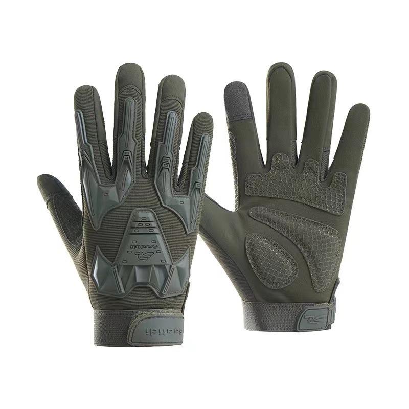Tactical gloves men's wear-resistant windproof locomotive non-slip outdoor driving touch screen riding anti-drop full finger protective gloves