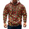 Men's Christmas Print Hooded Half-Zip Casual Sports Sweatshirt