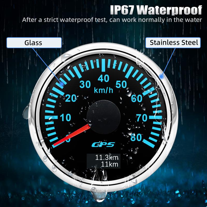 30/60/80/120/200 Km/h GPS Speedometer 52MM Car Truck Speed Gauge Meter With GPS Antenna With 7 Color Backlight 9-32V