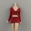 1:6 Female Crop Tops Action Figure Clothes Fashion Handmade Cosplay Long Sleeve Top for 12''