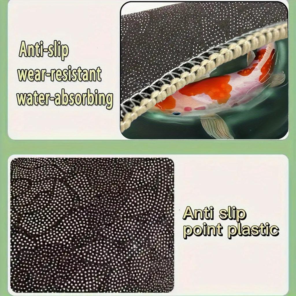 1PC Carp Pattern Kitchen Mat, Anti-dirt Carpet, Entrance Mat, Bedroom, Living Room, Garden, Bathroom Floor Mat, Family Room Deco