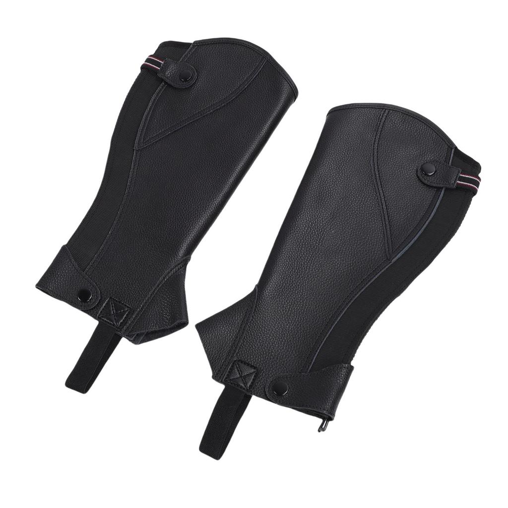 Lther Legs Cover Half Chap, 1 Pair Windproofing Leg Warmers   for Horse Riding, Zip Up Equestrian Protective Guard Bikers Gaiters for Adult