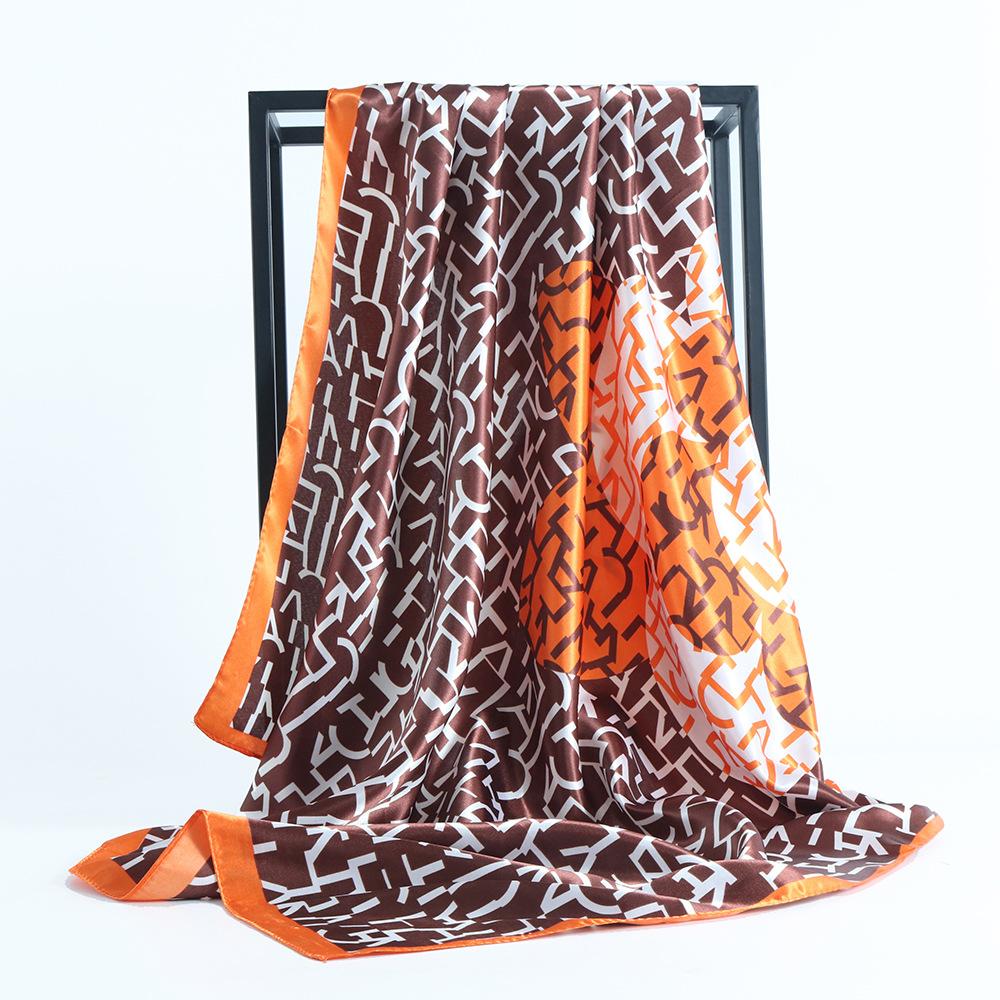 

Высококачественные роскошные шелковые шарфы, повязка на голову, шарфы, шейный шарф для женщин, шелковый шарф с цепочкой, женская декоративная шаль 90*90cm