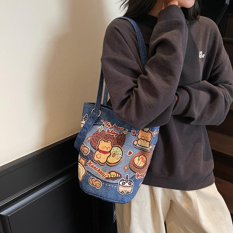 Bucket Bag Women's Cartoon Shoulder Crossbody Bag