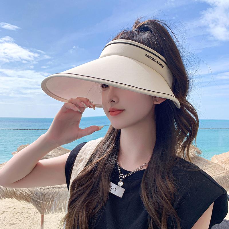 Hat female empty top sun protection hat travel summer UV protection cycling vacation seaside sun hat female