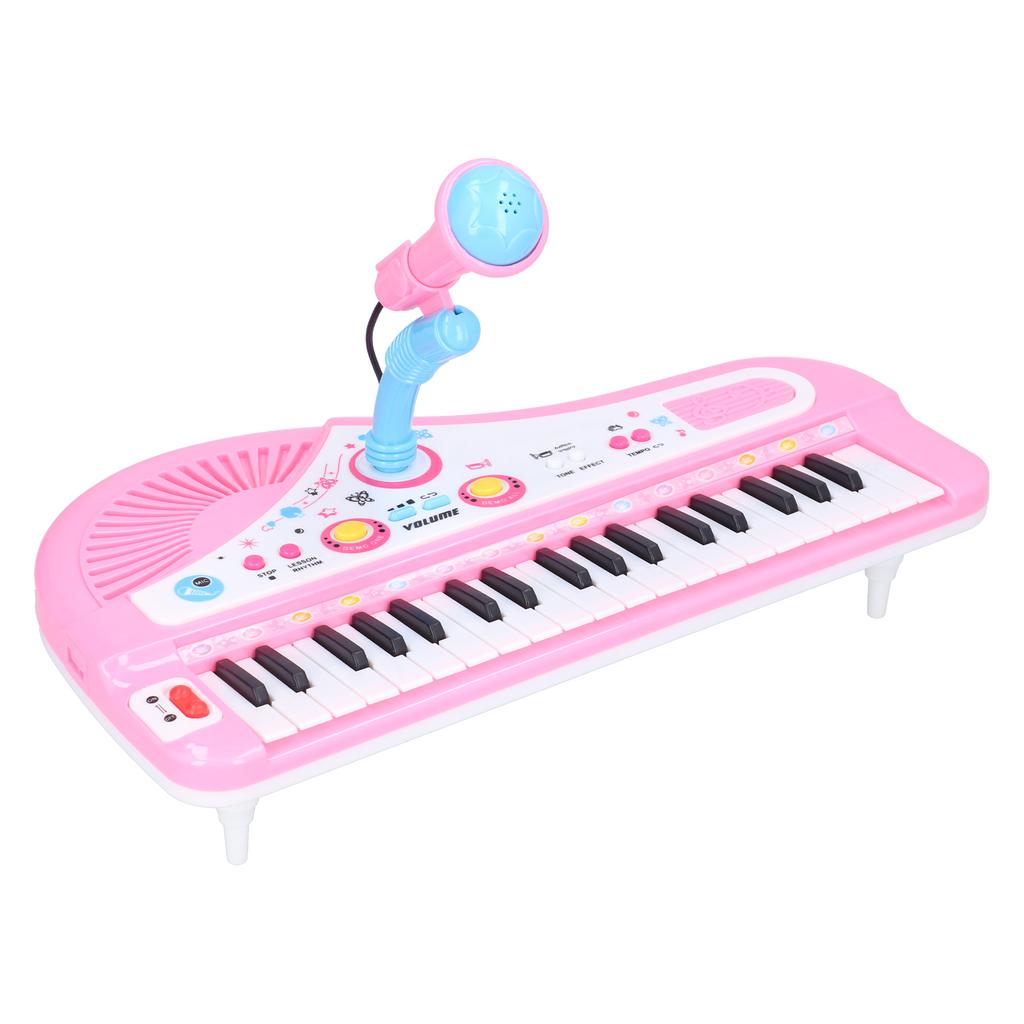 Children Music Instrument Toy with Microphone Battery Powered 37 Keys Electric Music Toy