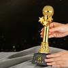 Customized Microphone Five-pointed Star Resin Trophy, Crystal Base Excellent Host Singing Talent Activity Competition Award, 1Pc