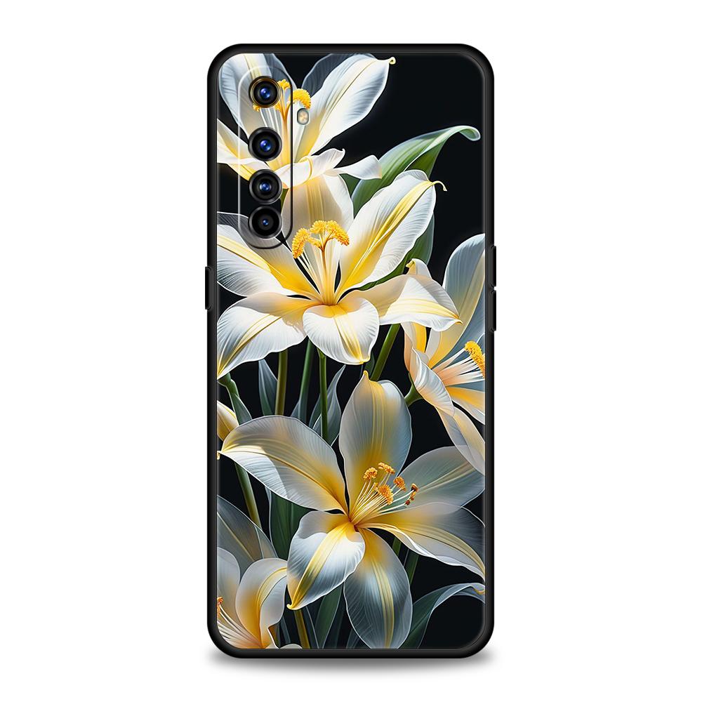 Realistic Lily Flower Print Soft TPU For Realme 12 11 10 9 Pro Plus GT2 GT3 GT5 7 8 Pro C21 C25 C35 Pro 5G Shockproof Phone Case