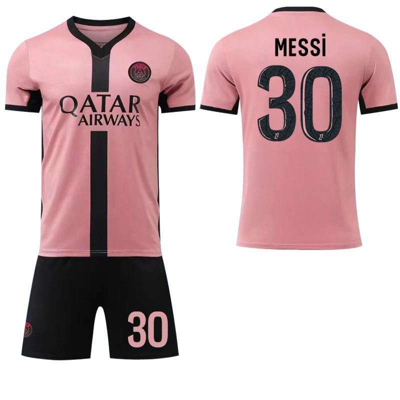 

2024-25 Paris Second Away Game Pink No. 7 Mbabpe 10 Dembele 30 Football Jersey Set #16
