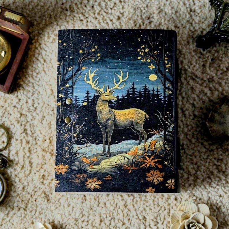 Deer Leather Journal: Handmade Grimoire, Spell Book, Book of Shadows
