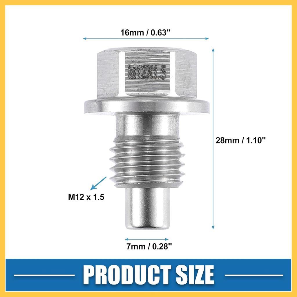 Motor Magnetische Ölablassschraube Ersatz für BMW E90 E92 E93 E46 E39 120i, M12x1.5 Edelstahl mit Kupferdichtung Auto Ersatzteile