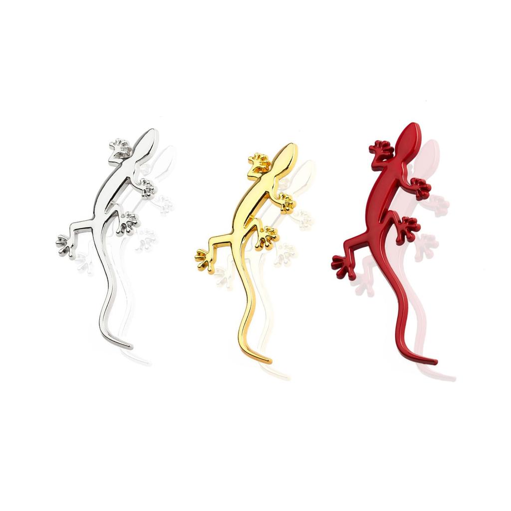 Ginhkok 3D Gecko Car Metallic Easy To Apply To Curved Wall Lucky Gecko Decal Animal 3 Colors Stickers, Accessories, Exterior, Design, Surfaces, Decor,