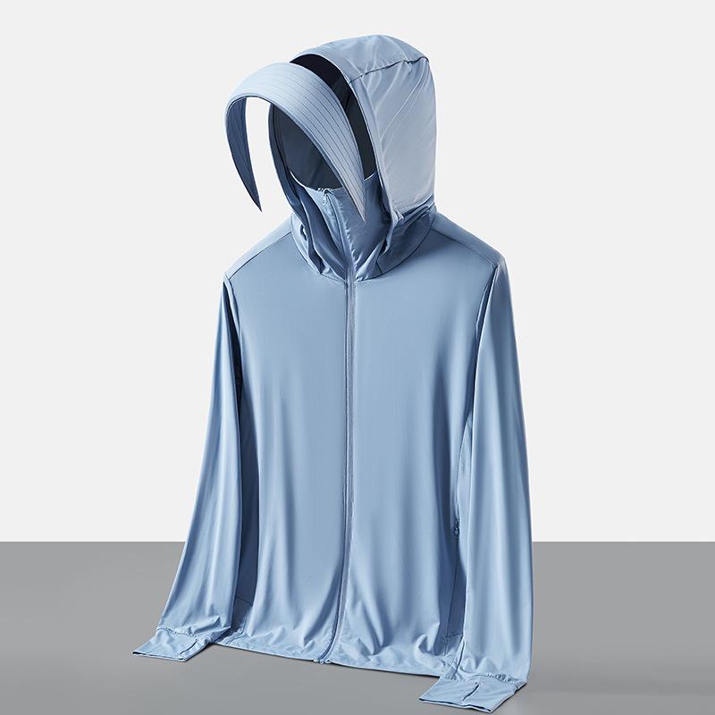 Men's and Women's UPF50+ Ice Silk Sun Protection Clothing - Summer Outdoor Anti-UV Ice Feel for Fishing.